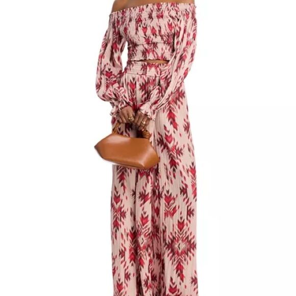 L’Agence Lyra Smocked Waist Wide Leg Pants Size XL - Picture 2 of 10